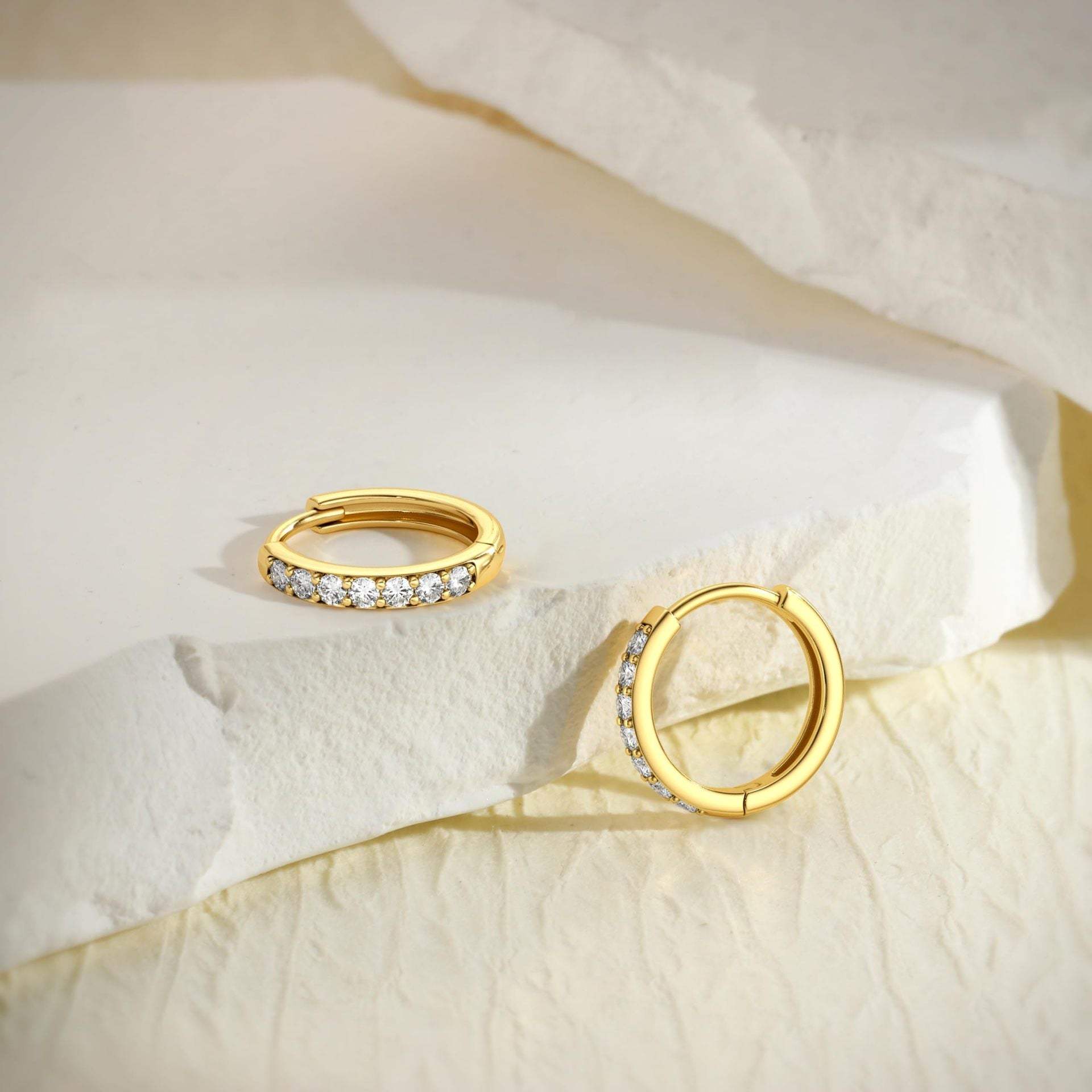 Womens Brass Earrings Set With Silver Needles And Real Gold Plating - My Store - Flyclothing LLC
