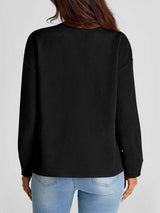 Full Size Texture Round Neck Long Sleeve Sweatshirt - Trendsi - Flyclothing LLC