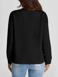 Full Size Texture Round Neck Long Sleeve Sweatshirt - Trendsi - Flyclothing LLC