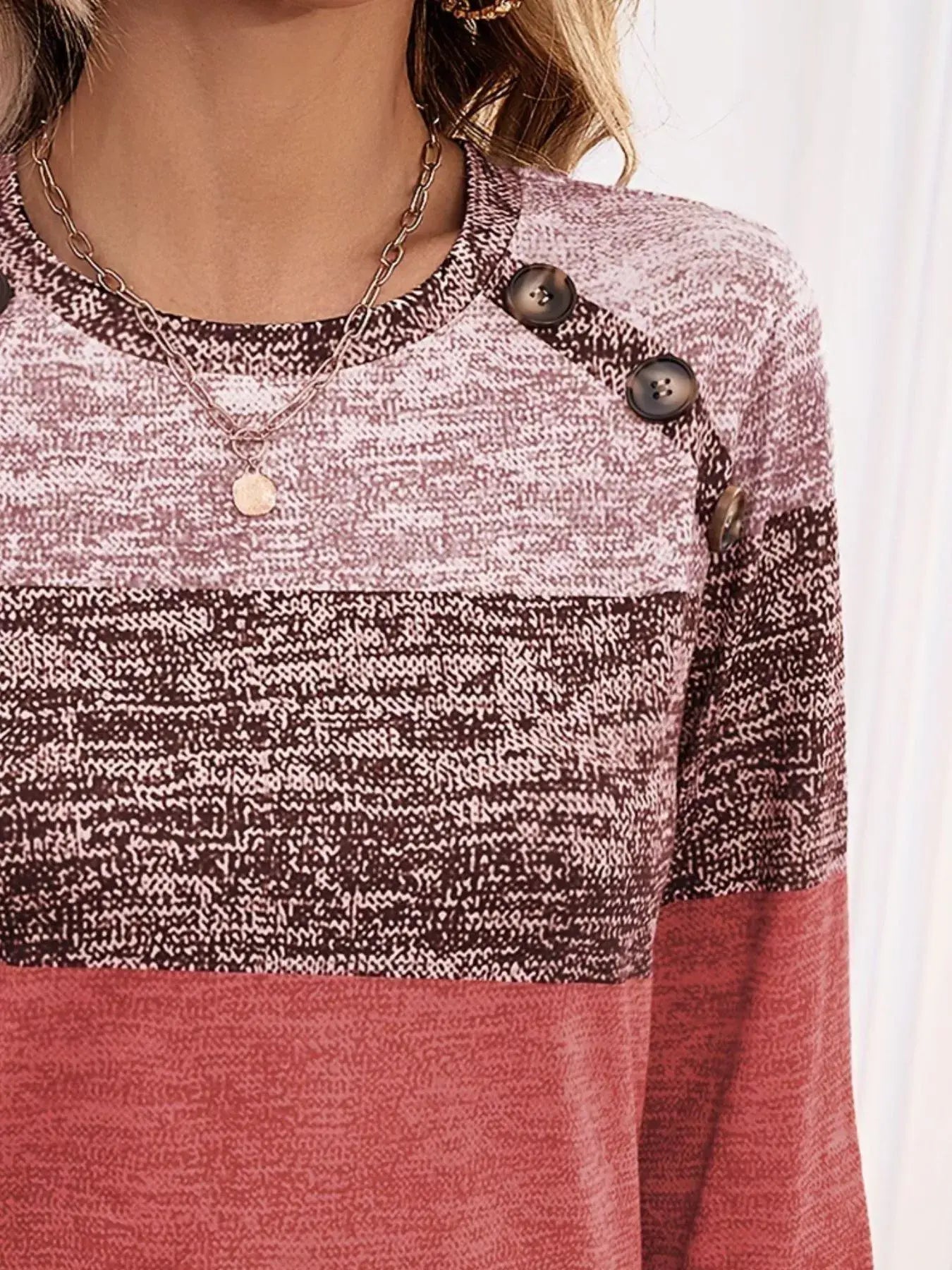 Color Block Long Sleeve T-Shirt - Trendsi - Flyclothing LLC