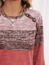 Color Block Long Sleeve T-Shirt - Trendsi - Flyclothing LLC