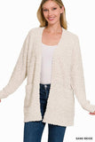 Zenana Long Sleeve Popcorn Sweater Cardigan with Pockets - Trendsi - Flyclothing LLC