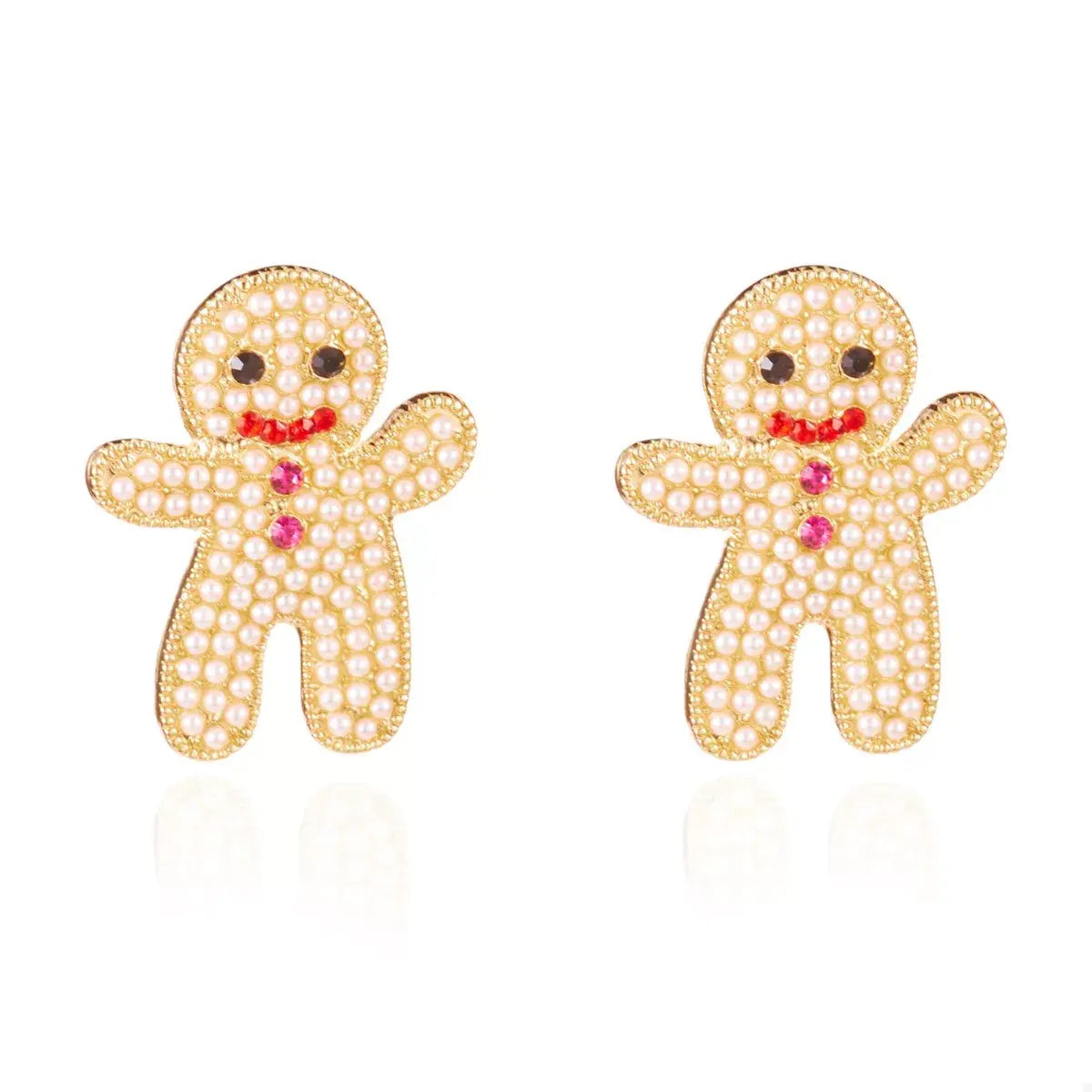 Alloy Gingerbread Man Stud Earrings - Trendsi - Flyclothing LLC