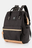 Himawari Contrast Waterproof Canvas Backpack Bag with Side Pockets - Trendsi