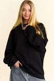 Davi & Dani Round Neck Raglan Sleeve Sweatshirt - Trendsi