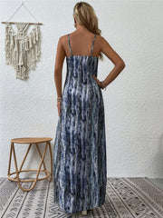 Full Size Printed Scoop Neck Maxi Cami Dress - Trendsi