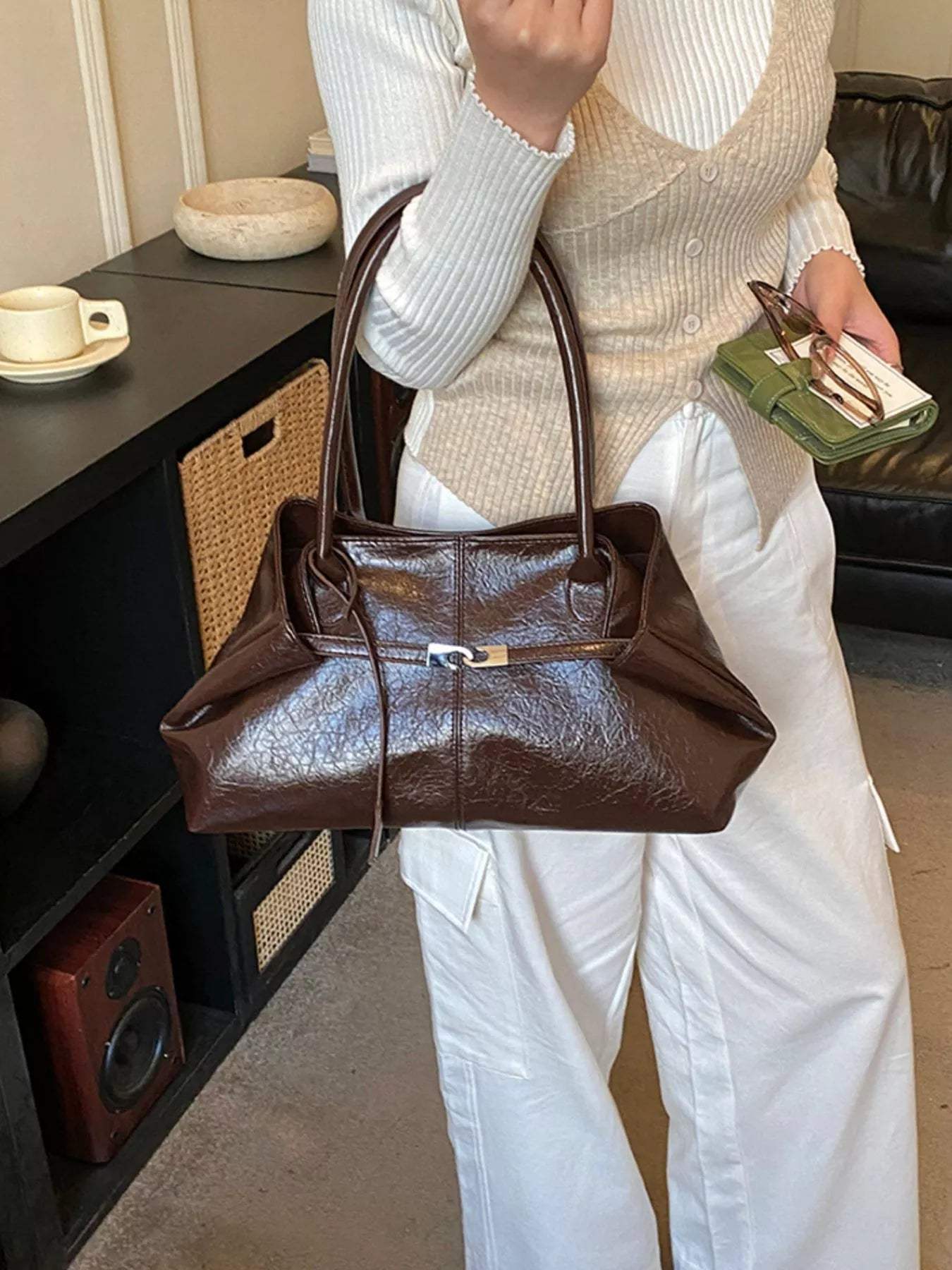 PU Leather Shoulder Bag - Trendsi - Flyclothing LLC