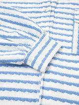 Stripe Half Button Collared Chest Pockets Loose Fit Blouse - Trendsi - Flyclothing LLC