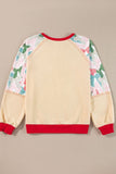 Printed Round Neck Long Sleeve Sweatshirt - Trendsi
