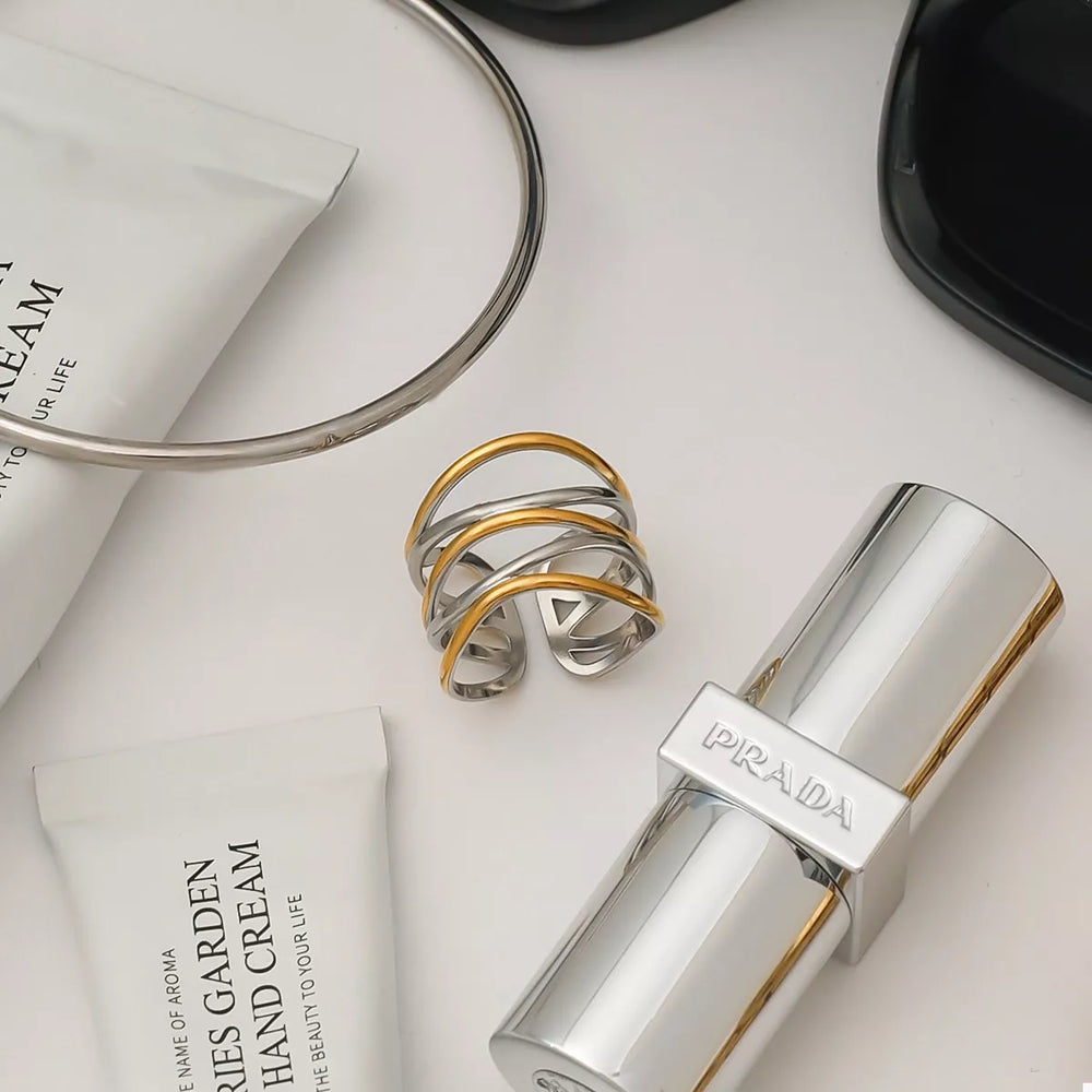 Two-Tone Open Ring - Trendsi - Flyclothing LLC