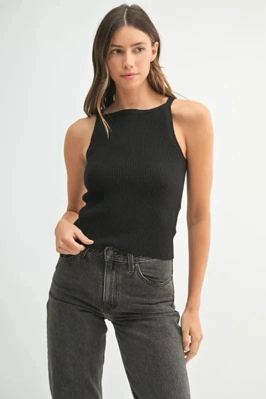 MABLE Ribbed Knit Tank - Trendsi