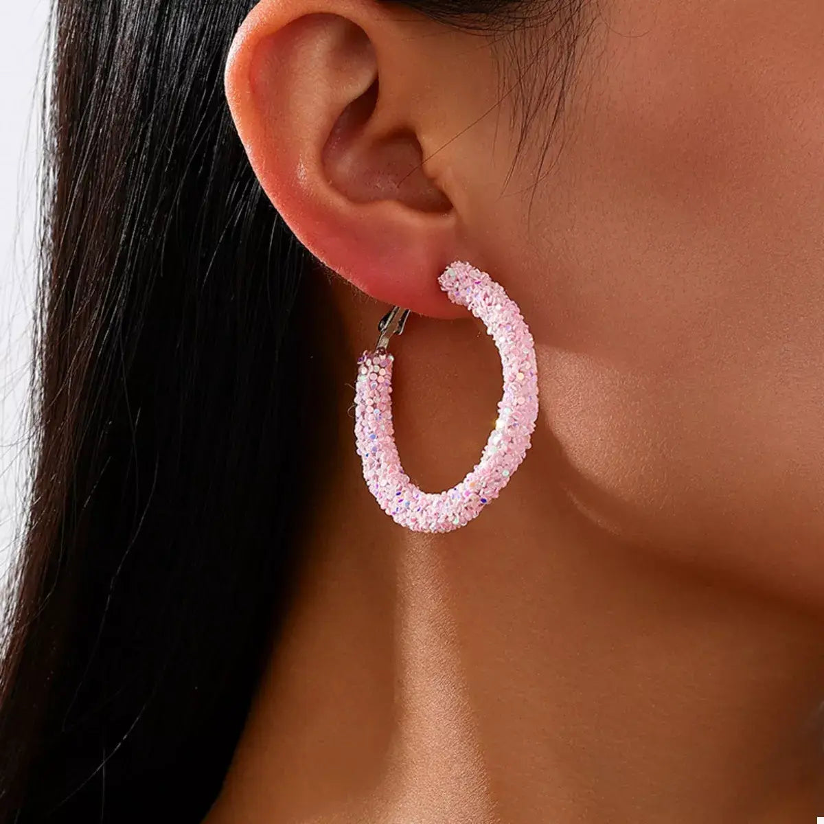 Sparkling Alloy Hoop Earrings - Trendsi - Flyclothing LLC