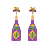 Mardi Gras Bottle Dangle Earrings - Trendsi - Flyclothing LLC
