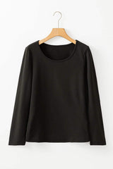 Round Neck Long Sleeve Top - Trendsi - Flyclothing LLC