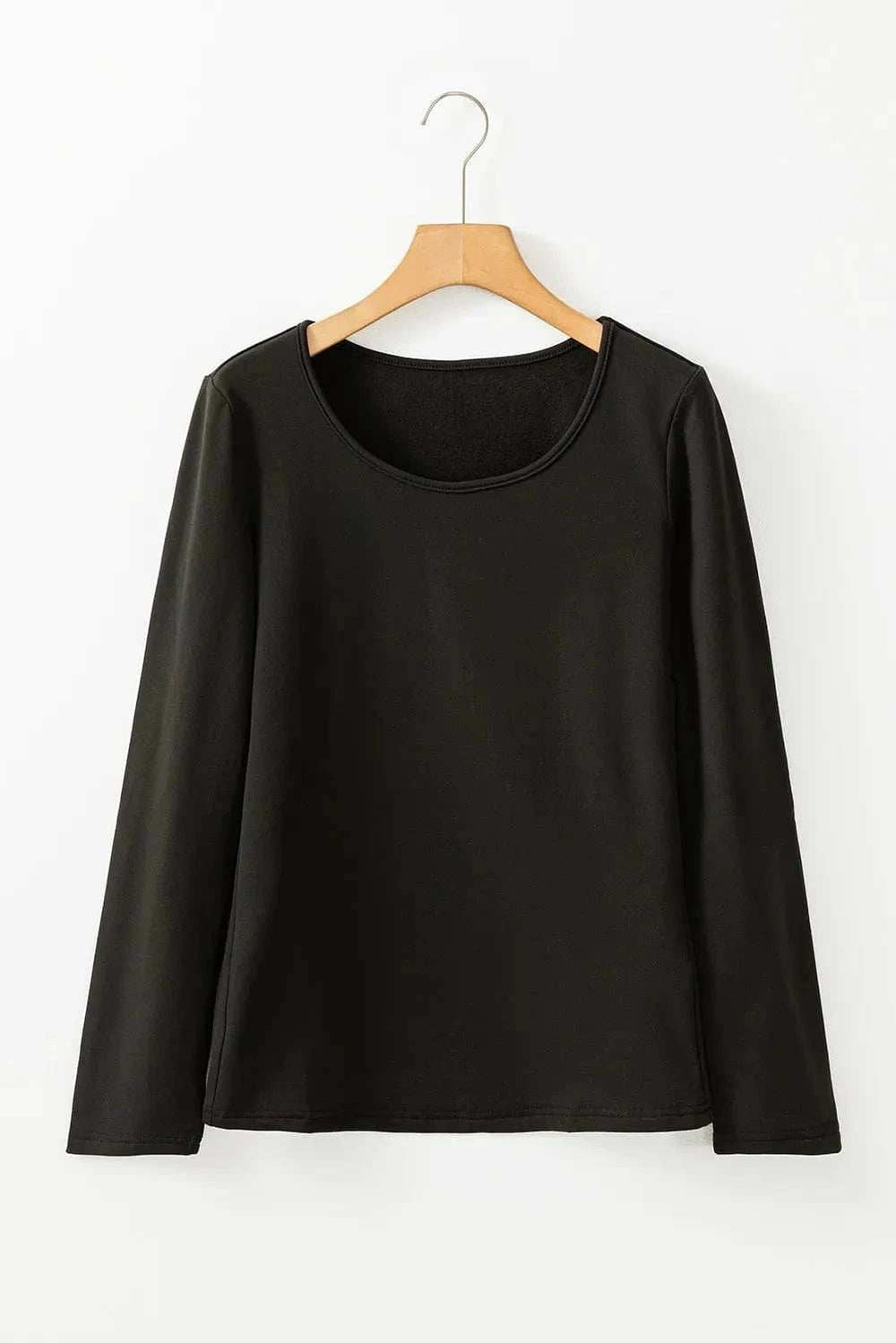 Round Neck Long Sleeve Top - Trendsi - Flyclothing LLC
