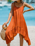 Ruffled Scoop Neck Sleeveless Dress - Trendsi