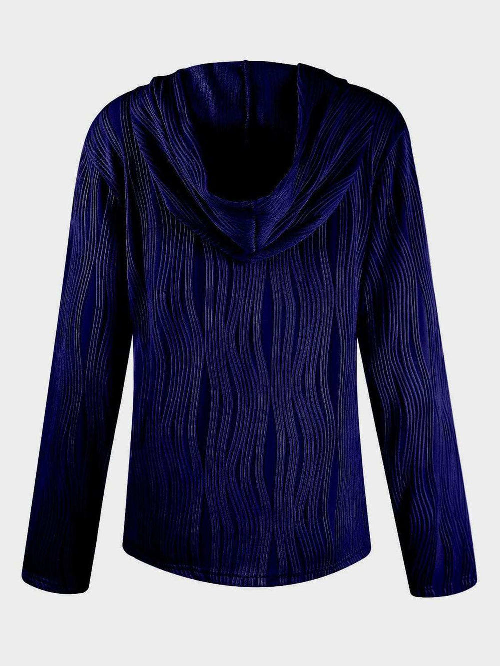 Textured Long Sleeve Hoodie - Trendsi - Flyclothing LLC