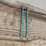 Artificial Turquoise Alloy Bar Earrings - Trendsi