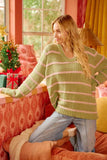 BiBi Striped Long Sleeve Sweater - Trendsi - Flyclothing LLC