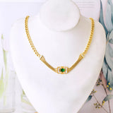 18K Gold-Plated Geometric Necklace - Trendsi - Flyclothing LLC