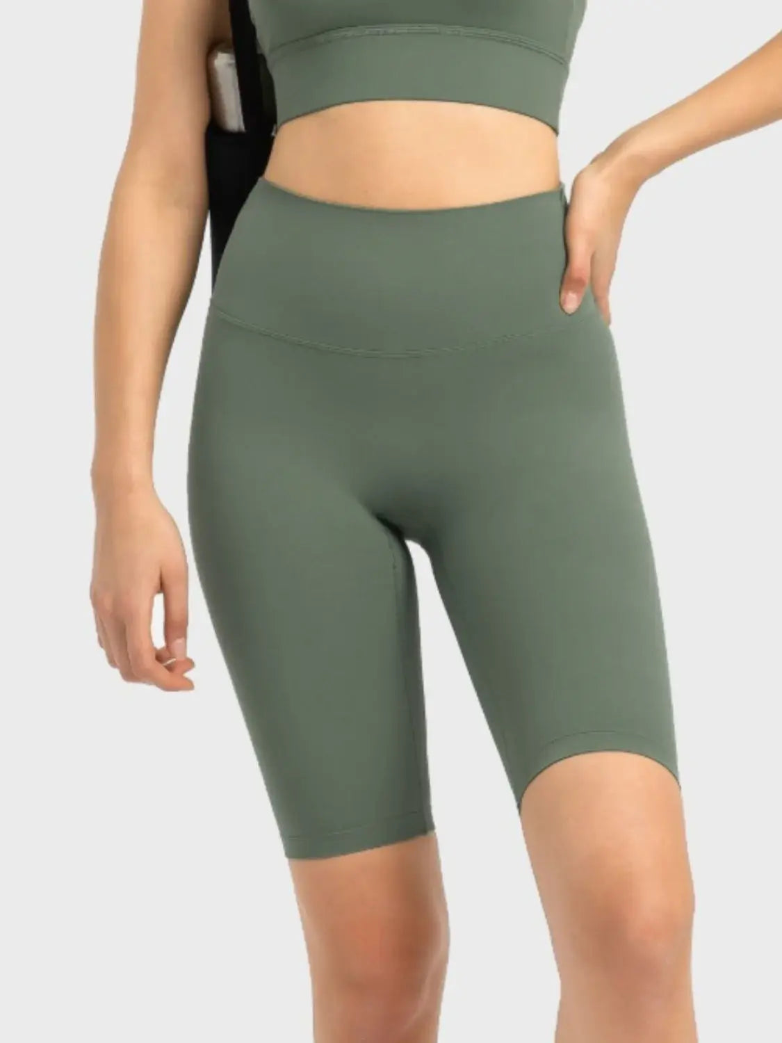 Millennia High Rise Wide Waistband Active Shorts - Trendsi - Flyclothing LLC