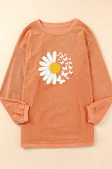 Graphic Round Neck Long Sleeve Sweatshirt - Trendsi - Flyclothing LLC