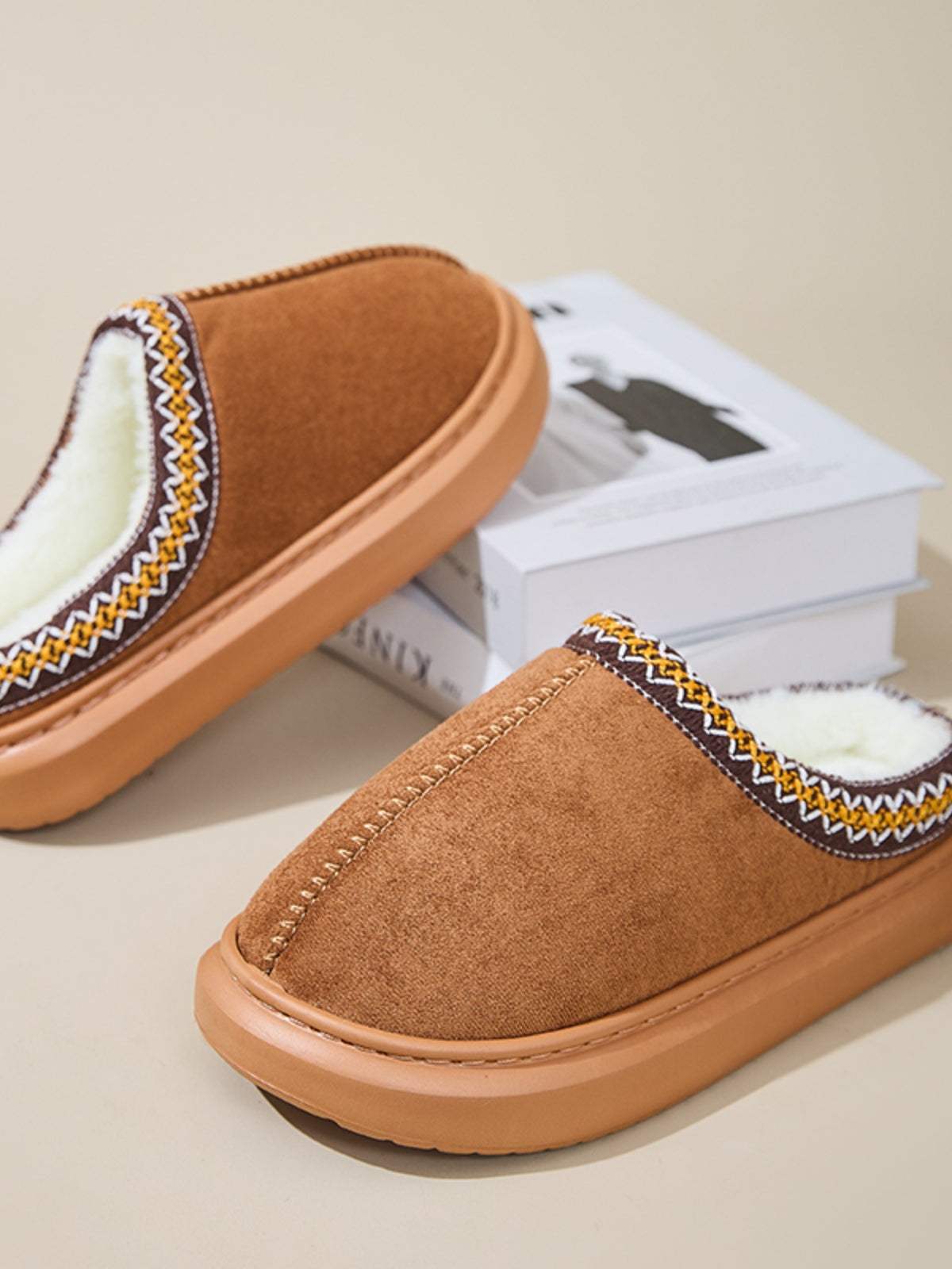 Faux Fur Suede Platform Slippers - Trendsi - Flyclothing LLC