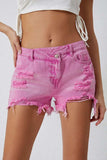 High Rise Crossover Waist Denim Shorts - Trendsi - Flyclothing LLC