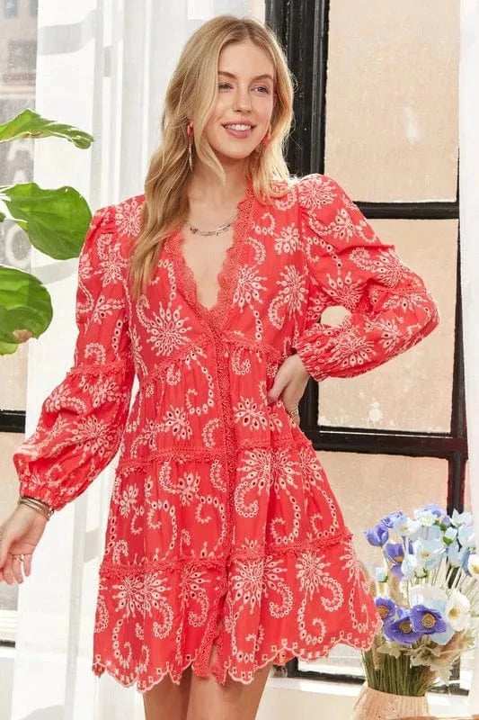 ADORA Puff Sleeve Floral Dress - Trendsi - Flyclothing LLC