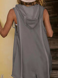Half Zipped Hooded Sleeveless Romper - Trendsi - Flyclothing LLC