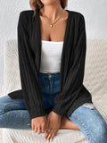 Open Front Long Sleeve Cardigan - Trendsi