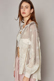 POL Eyelet Button Up Shirt - Trendsi