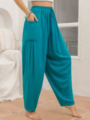 Drawstring Wide Leg Pants with Pockets - Trendsi