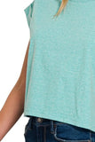 Zenana Rolled Sleeve Crop T-Shirt - Trendsi