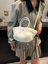Fluffy Crossbody Bag with Buckle Detail - Trendsi - Flyclothing LLC