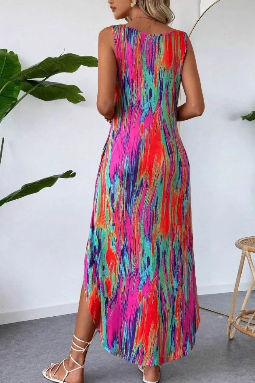 Scoop Neck Sleeveless Dress with Pockets - Trendsi - Flyclothing LLC