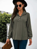 Half Button Long Sleeve T-Shirt - Trendsi - Flyclothing LLC