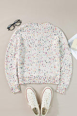 Confetti Button Up Long Sleeve Cardigan - Trendsi - Flyclothing LLC