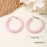 Sparkling Alloy Hoop Earrings - Trendsi - Flyclothing LLC