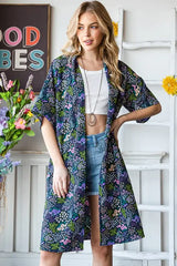 Heimish Full Size Half Sleeve Floral Open Cardigan Plus Size - Trendsi - Flyclothing LLC