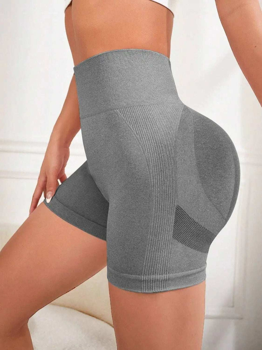 High Waist Active Shorts - Trendsi - Flyclothing LLC
