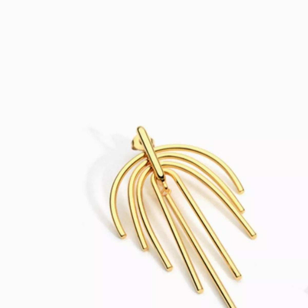 18K Gold-Plated Geometric Earrings - Trendsi - Flyclothing LLC