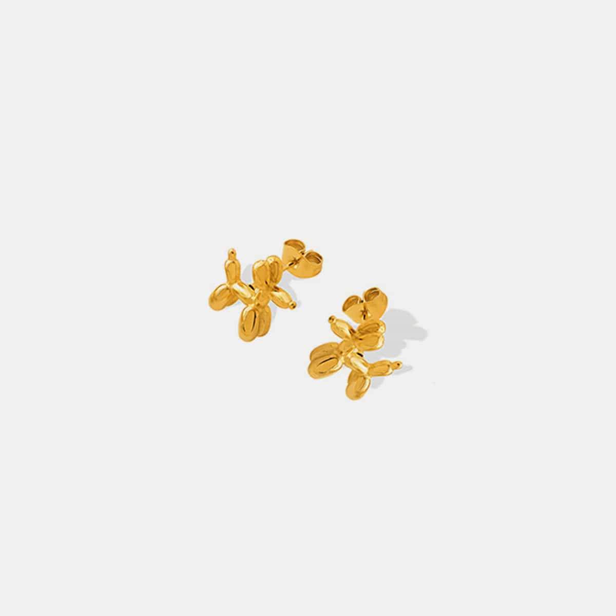 18K Gold-Plated Titanium Steel Puppy Shape Stud Earrings - Trendsi - Flyclothing LLC