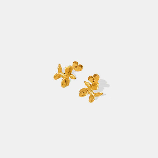 18K Gold-Plated Titanium Steel Puppy Shape Stud Earrings - Trendsi