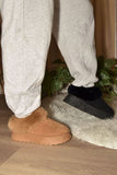 WILD DIVA Faux-Fur Platform Slip On Booties - Trendsi