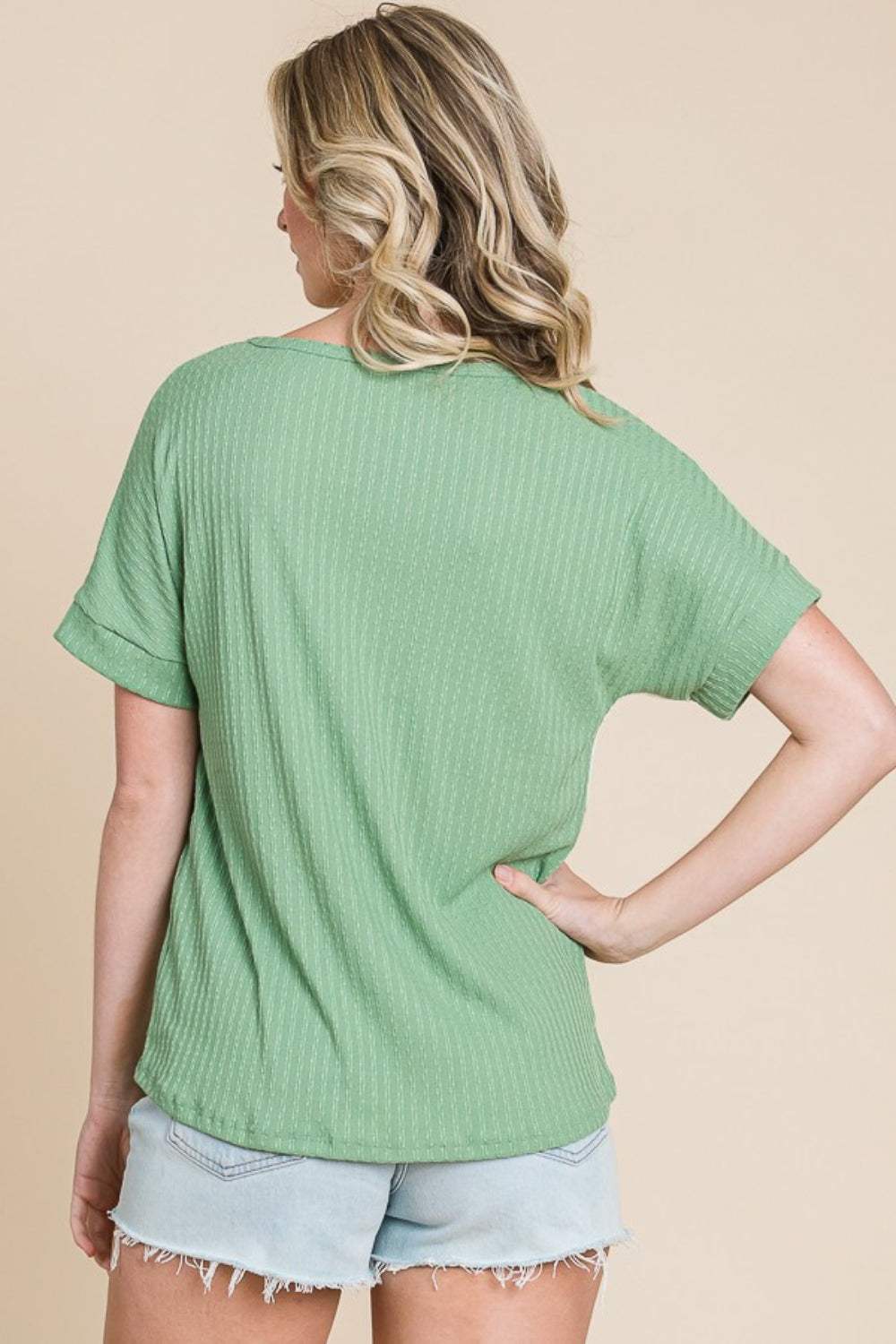 BOMBOM Color Block Short Sleeve T-Shirt - Trendsi - Flyclothing LLC
