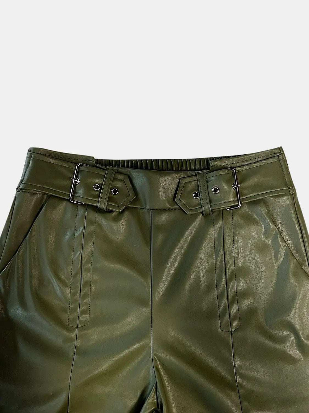 Half Elastic Waist Wide Leg Pants - Trendsi - Flyclothing LLC