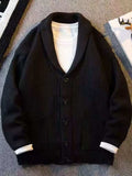 Men's Plus Size Button Down Long Sleeve Cardigan - Trendsi - Flyclothing LLC