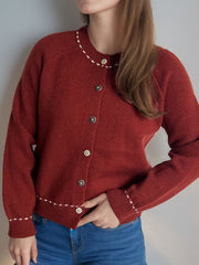 Button Down Long Sleeve Cardigan - Trendsi