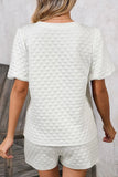 Checkered Texture Top and Shorts Set - Trendsi